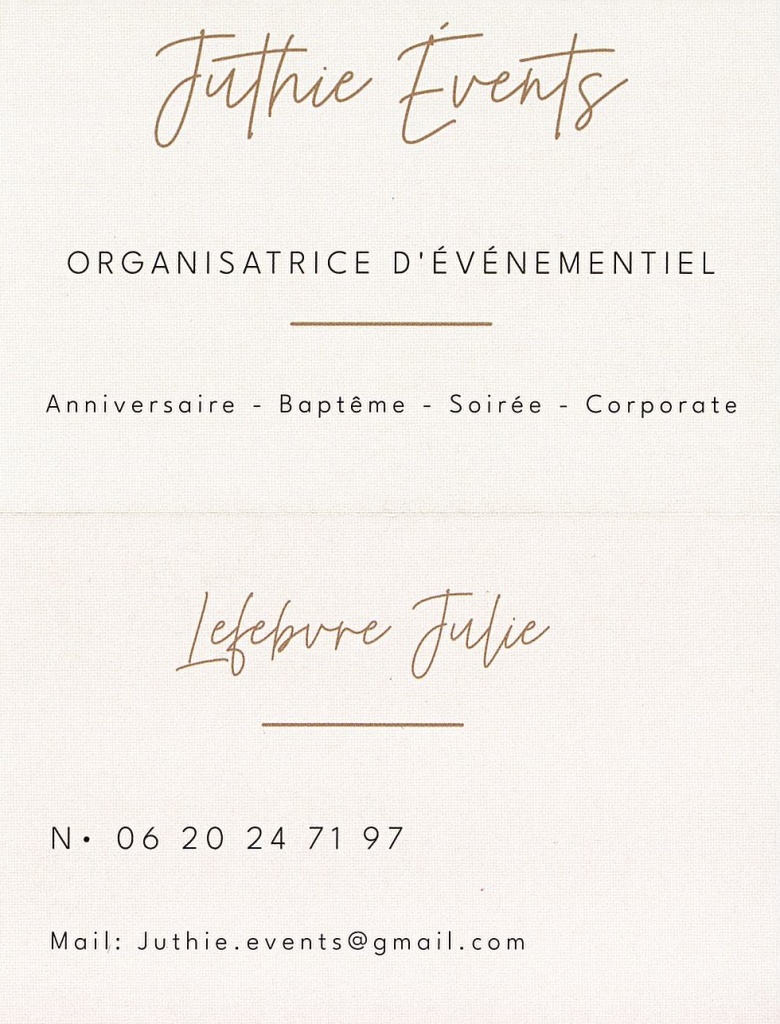 JUTHIE EVENTS organisatrice d'événementiel